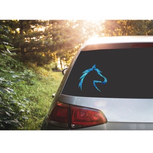 Mare & Stallion Horse Head Glitter Decal, Horse Head Silhouette Sticker, Pony Equestrian Horse Head Outline Horse Trailer Decal