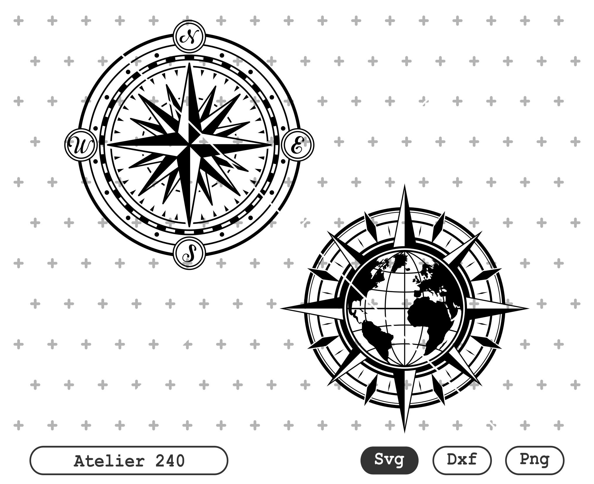 Nautical Compass Vector Art PNG Images