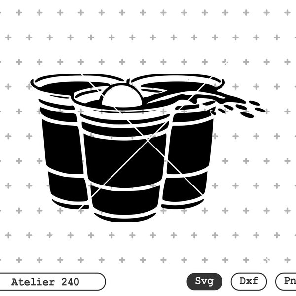 Bier Pong Tassen Svg geschnitten Datei, kommerzielle kostenlos, Instant Download, Bier Pong Svg, Trinkspiel Svg