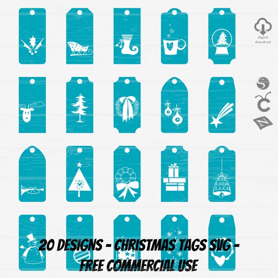 Download Christmas Gift Labels Svg Cut File Christmas Decoration Etsy PSD Mockup Templates