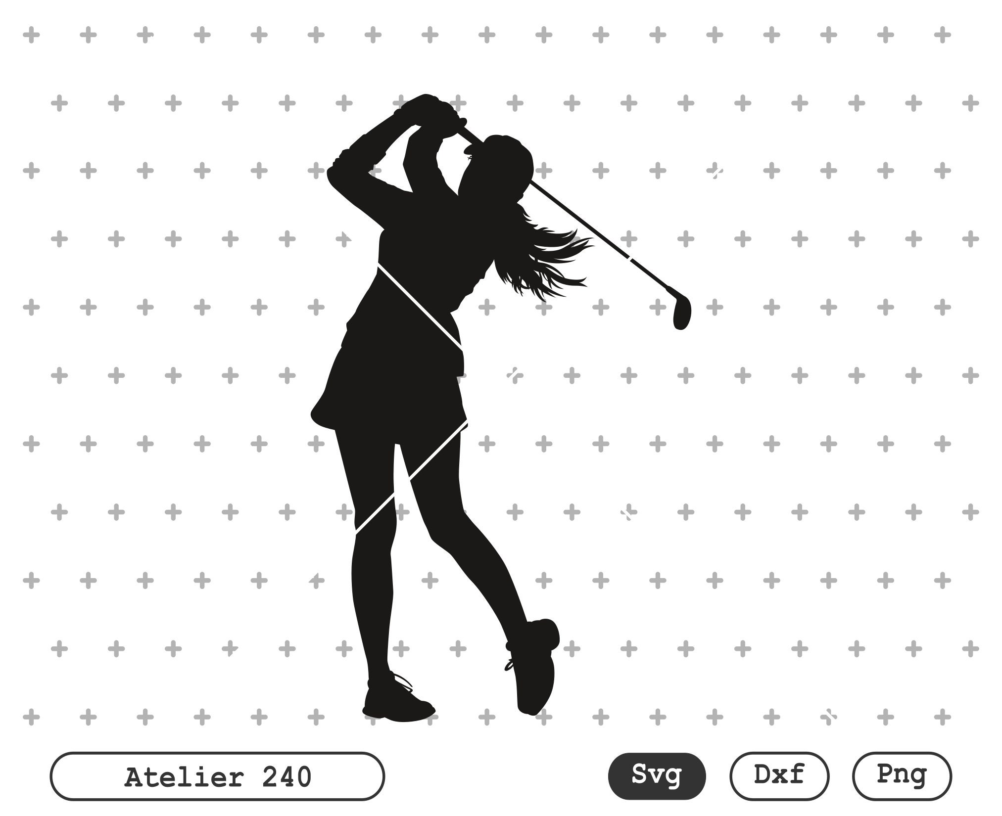 Download Golf Woman Silhouette Svg Cut File Commercial Free Instant Etsy