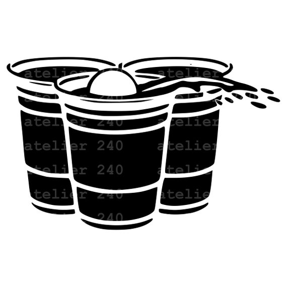 Beer Pong SVG 2 /Clipart/ Silhouette/ Cut Files/Instant Etsy