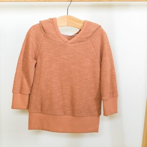 Baby Sweatshirt- Hoodie- 100% Organic Cotton Slub Sweater/Rib Knit- Tawny- Holiday