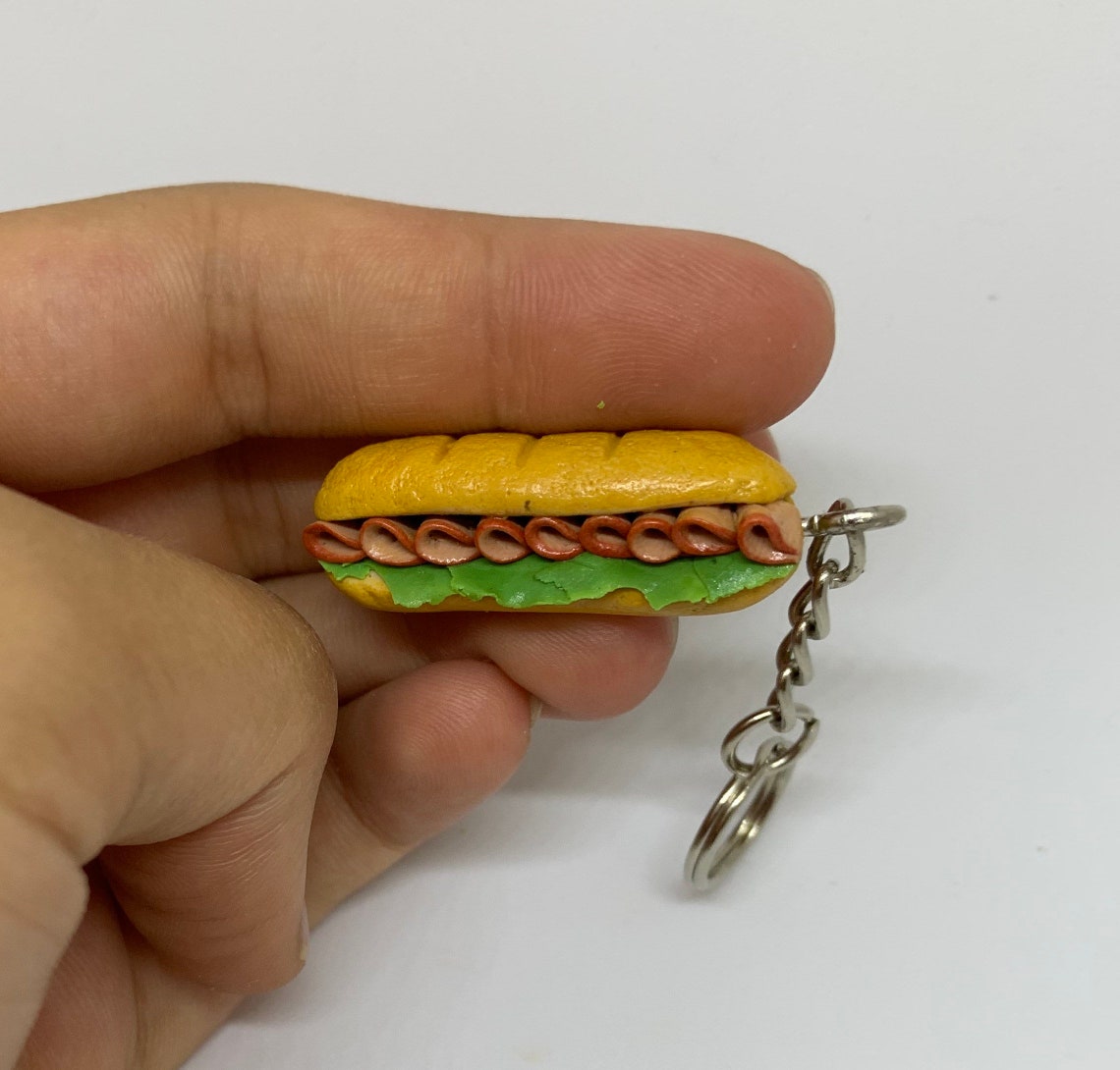 Polymer Clay Sub Sandwich keychain Etsy