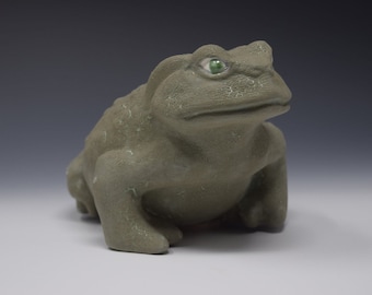 Handmade Ceramic Frog Garden Statue , Outdoor or Indoor Decoration , Toad