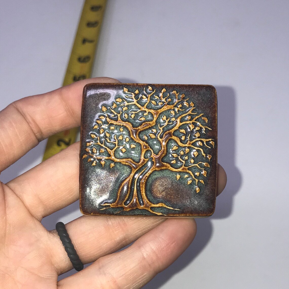 2x2 Tree of Life Handmade Ceramic Tile for Backsplash in Etsy