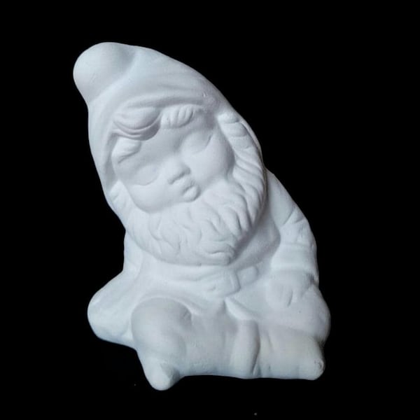 DIY Bisque Alberta's Garden Gnome Sleeping / Napping Paint Your Own Pottery! Ready to Paint. FREE SHIPPING for all orders 35+