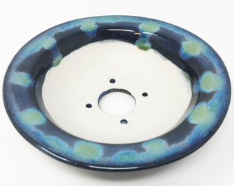 Handmade Ceramic Dark Blue Bonsai Pot / Indoor or Outdoor Planter - for Bonsai, Succulents, Houseplants, Cactus, ect. (FREE SHIPPING)