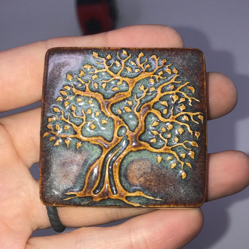 2x2 Tree of Life Handmade Ceramic Tile for Backsplash in Etsy