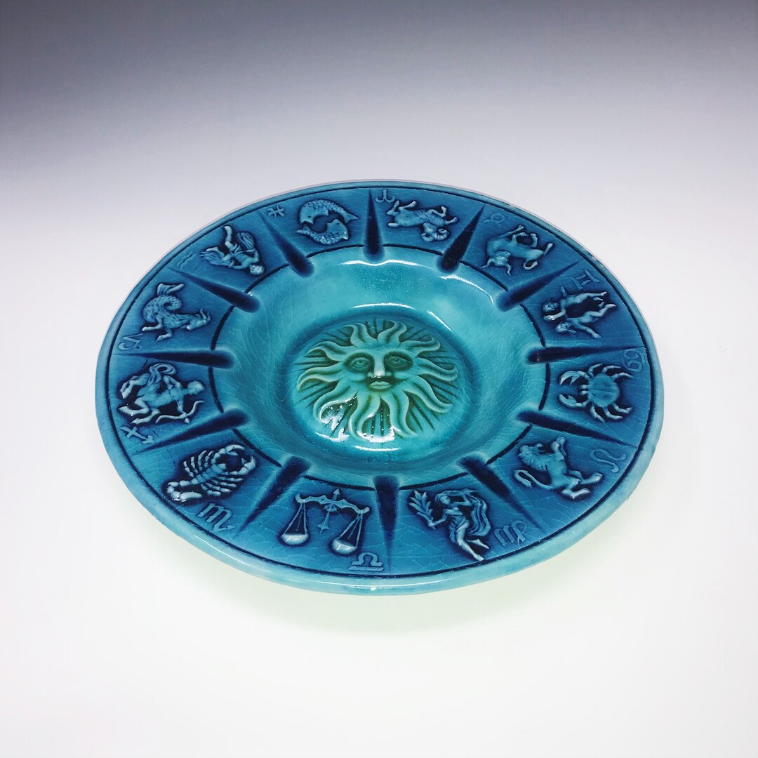 Handmade Zodiac Horoscope Ashtray With Astrology Signs / Sun. Hand