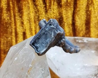 Handmade copper clear quartz ring size 8 1/2