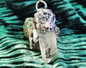 clear quartz crystal necklace pendant