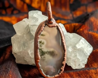Natural Onyx Necklace Pendant electroformed copper jewelry
