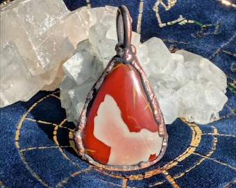 Norena Jasper crystal necklace pendant electroformed copper jewelry