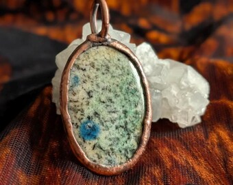 K2 Jasper crystal necklace pendant electroformed copper jewelry