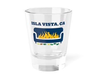 Isla Vista Burning Couch Shot Glass, UCSB Alumni Gift (1.5oz)