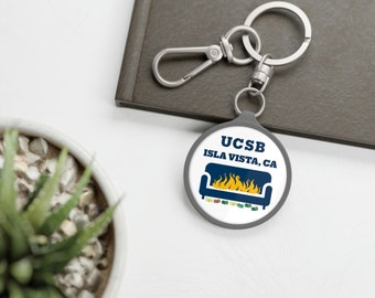 UCSB Burning Couch Keychain, Isla Vista Alumni Gift