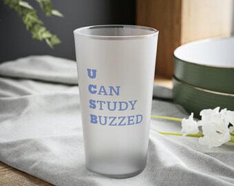 UCSB Frosted Pint Glass, Santa Barbara Alumni Gift, 16oz