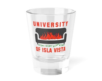 UCSB Burning Couch Shot Glass, Isla Vista Alumni Gift (1.5oz)