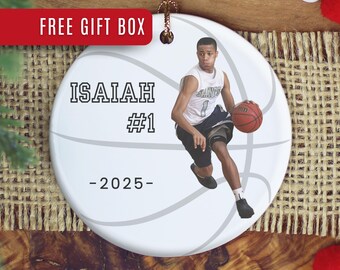 Custom Basketball Ornament, Personalized Basketball Christmas Ornament for Basketball Player Gifts Ornament for Basketball Team Keepsake