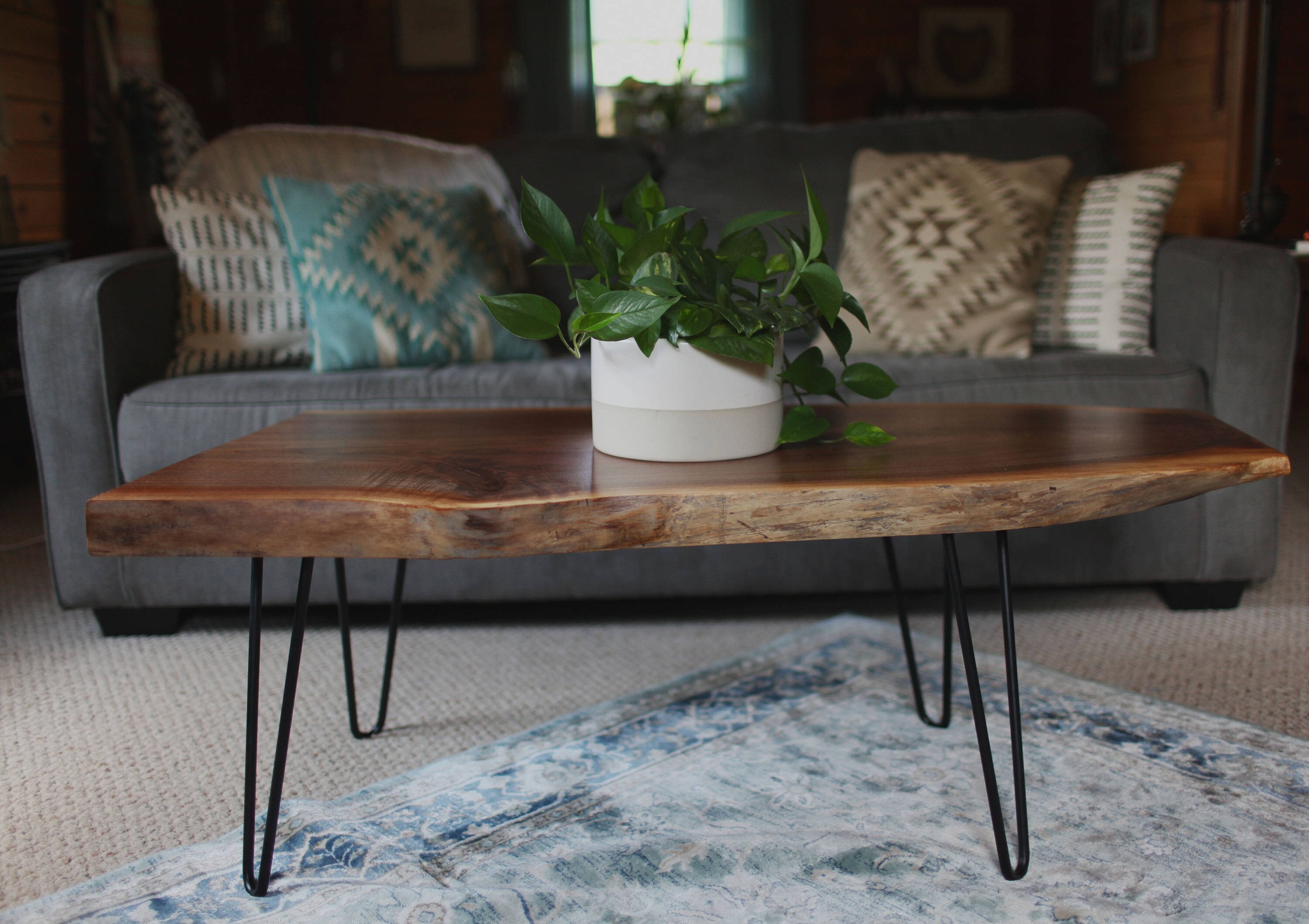 Table basse en bois rustique dessus de table en bois massif  Etsy