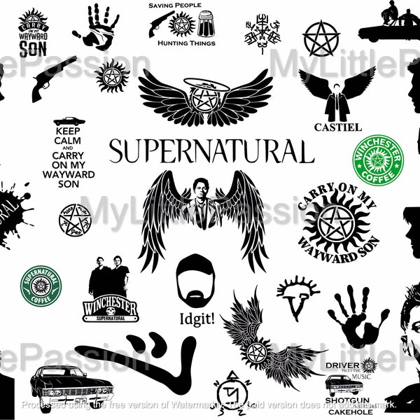 Supernatural SVG Bundle - Winchester brothers - Sam and Dean - Svg Png Dxf - Digital Download - Instant Download - Supernatural Logo