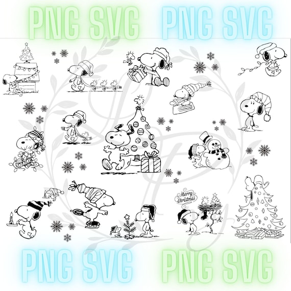 Snoopy Christmas SVG Bundle, Holiday Clipart - Peanuts Snoopy Christmas - Snoopy Xmas - Svg Png - Digital Instant Download - Snoopy Logo -