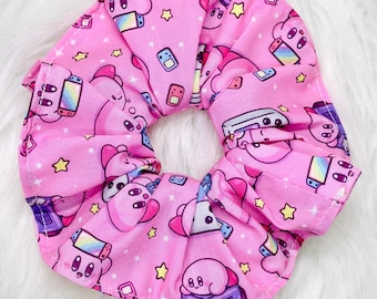Pink Puffball Scrunchies Hair Tie
