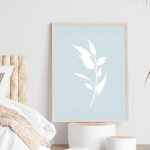 Abstrakte botanische Blattdrucke Pflanzendrucke Wandkunst Enteneiblau Wand Kunst druckt botanische Wandkunst ursprüngliche Kunst botanische Drucke