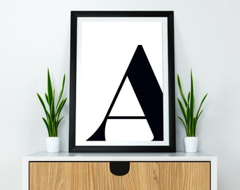 A Initial Artwork A Print Letter A Single Letter Print Name Initial Typography Poster Initial Print Nursery Letter Wall Art Letter