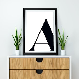 A Initial Artwork A Print Letter A Single Letter Print Name Initial Typography Poster Initial Print Nursery Letter Wall Art Letter