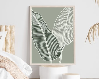 Leaf Print Wall Art, Botanical Print, Botanical Leaf Print, Plant Wall Art, Original Artwork, Botanical Wall Art, Plant Print Digital, Print