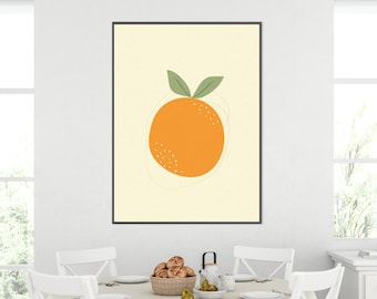 Orange Wall Art, Citrus Prints, Orange Print, Kitchen Wall Decor, Kitchen Art Print, Dining Room Prints, Abstract Fruit Print, Home Decor