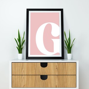 G Initial Artwork G Print Letter G Single Letter Print Name Initial Home Decor Initial Print Printable Art Letter Art Retro Print