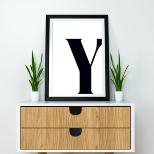 Y Initial Artwork Y Print Letter Y Name Initial Letter Poster Initial Print Printable Art Letter Letter Artwork Single Letter Print