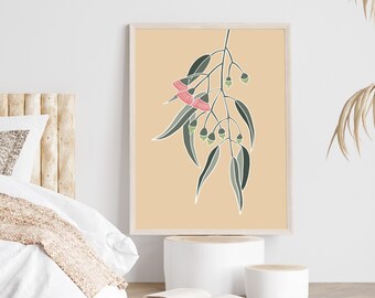 Australian Native Gum Leaves Gum Leaves Print Botanical Wall Art Australian Prints Original Artwork Boho Leaf Art Eucalyptus Print Natives