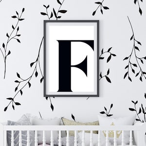 F Print F Initial Artwork Letter F F Poster Minimalist Wall Art Home Decor Initial Print Single Letter Print Name Initial Letters