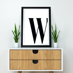 W Initial Artwork W Print Letter W Letter Artwork Single Letter Print Name Initial Initial Print Printable Art Letter Posters