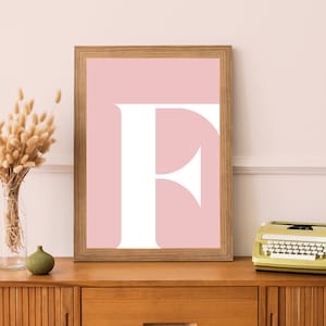 F Initial Artwork F Print Letter F Single Letter Print Name Initial Minimalist Wall Art Initial Print Kids Wall Art Retro Print