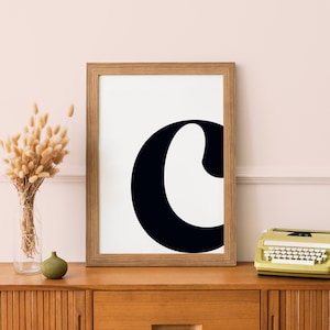 C Print C Initial Artwork Letter C C Poster Name Initial Living Room Wall Art Initial Print Kids Room Decor Letter Art Retro Poster Vintage