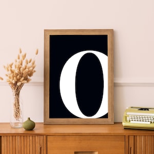 Letter O Letter Artwork Single Letter Print Black O Initial Artwork O Print Name Initial Home Decor Initial Print Printable Art Art