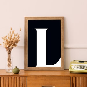 Black L Initial Artwork L Print Single Letter Print Name Initial Letter L Letter Artwork Initial Print Printable Art Letter Art Black Print