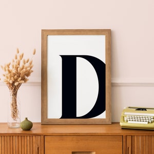 D Print D Initial Artwork Letter D D Poster Single Letter Print Name Initial Living Room Wall Art Initial Print Kids Room Decor