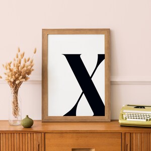 X Initial Artwork X Print Letter X Letter Artwork  Name Initial Bedroom Wall Art Single Letter Print Initial Print Letter Wall Art