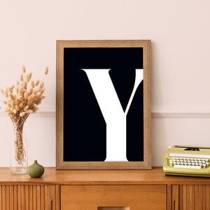 Y Print Letter Y Name Initial Letter Poster Black Y Initial Artwork Initial Print Printable Art Letter Letter Artwork Single Letter