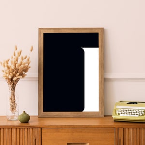 Black I Initial Artwork I Print Letter I I Poster Single Letter Print Name Initial  Initial Print Printable Art Letter Art Wall Art