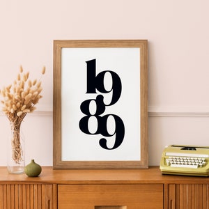 1989 Poster 1989 Birth Year Birthday Gifts Home Decor Wall Art Vintage Poster 80&#39;s gift ideas Bedroom Wall Print Home Decor Prints