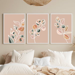 Botanical Leaf Prints Set of 3 Prints Plant Prints Wall Art Botanical Wall Art Original Artwork Plant Print Set of 3 Botanical Prints