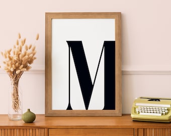 M Initial Artwork M Print Letter M Name Initial Letter Prints Initial Print Printable Art M Poster Letter Artwork Letter Print