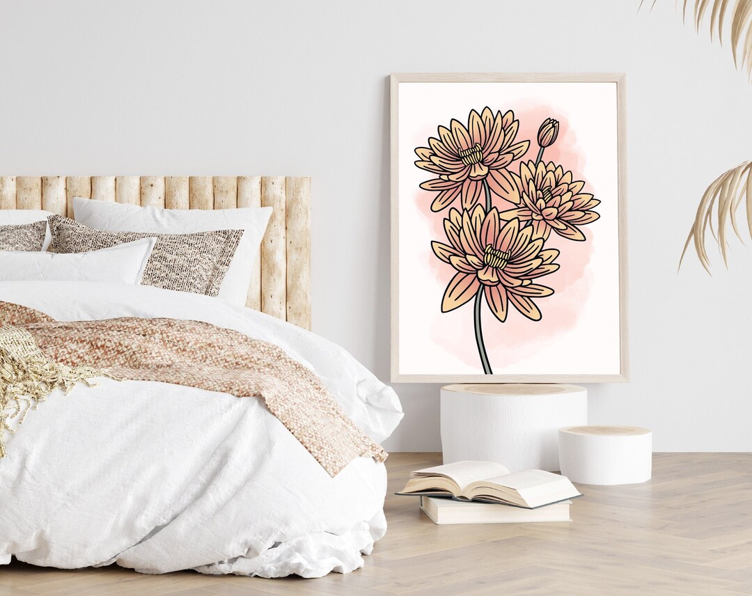 Lotus Flower Wall Art Lotus Flower Water Lily Art Water Lily Print Pink ...